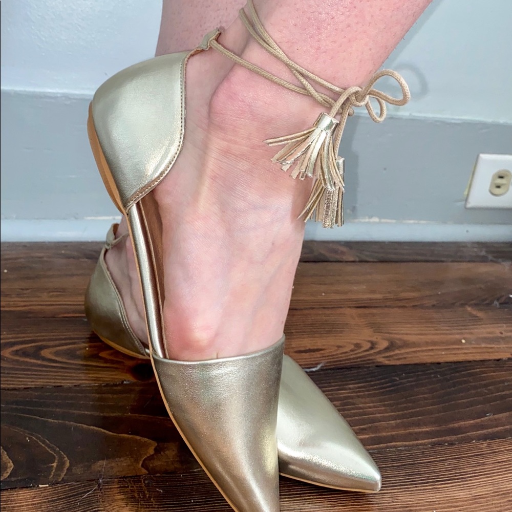 Gold Topshop flats